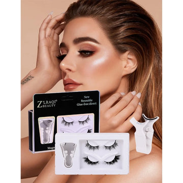 Lot de 2 paires de faux cils magnétiques - Sans colle ou eyeliner nécessaires - Avec clip - Réutilisables - Aspect naturel - Effet 3D - Imperméables